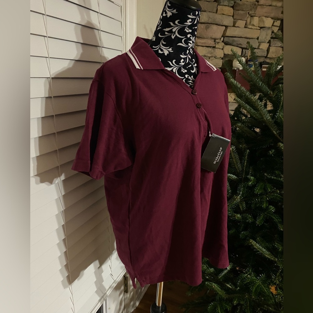 Ultraclub Women's Whisper Pique Wrinkle Resistant Relaxed Fit Polo Shirt Large